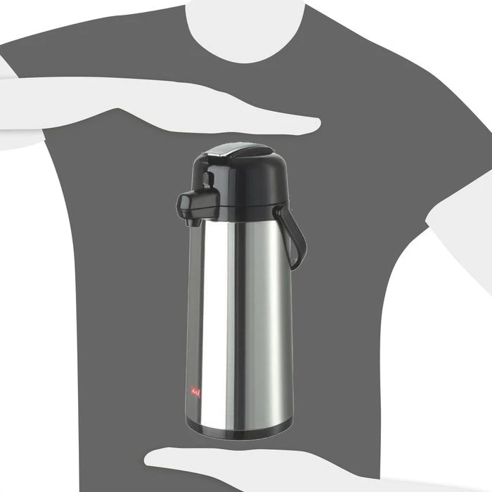 Melitta Thermoskanne 16718, Mit Glaskolben, Isolierkanne / Pumpkanne, Silber, Edelstahl, 2,2 L 8 Melitta Thermoskanne 16718, Mit Glaskolben, Isolierkanne / Pumpkanne, Silber, Edelstahl, 2,2 L – Bild 8