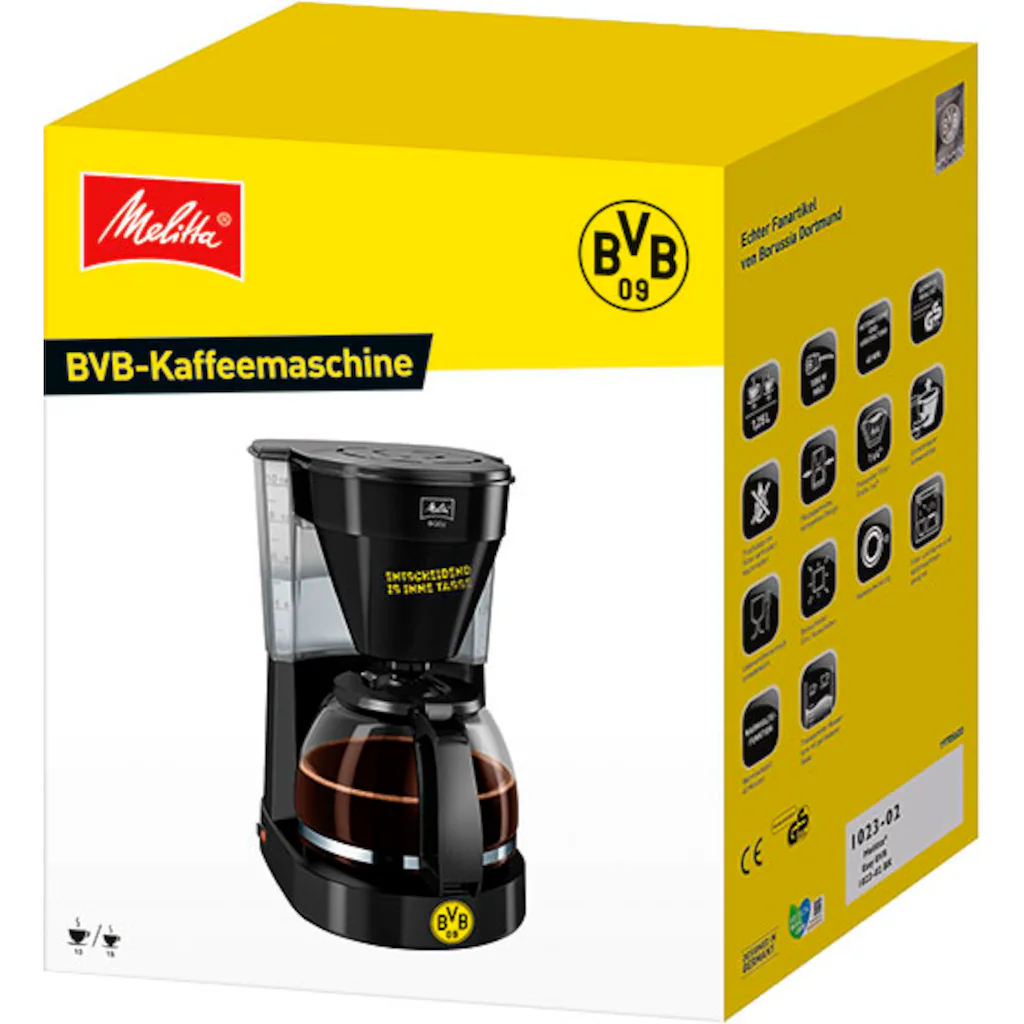 Melitta Filterkaffeemaschine »Easy BVB-Edition«, 1,25 L Kaffeekanne, Korbfilter, 1x4 5 Melitta Filterkaffeemaschine »Easy BVB-Edition«, 1,25 L Kaffeekanne, Korbfilter, 1x4 – Bild 5