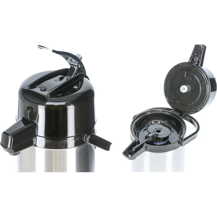 Melitta Thermoskanne 16718, Mit Glaskolben, Isolierkanne / Pumpkanne, Silber, Edelstahl, 2,2 L 2 Melitta Thermoskanne 16718, Mit Glaskolben, Isolierkanne / Pumpkanne, Silber, Edelstahl, 2,2 L – Bild 2