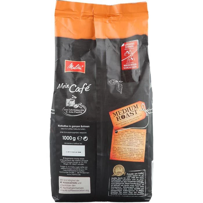 Melitta Kaffee Mein Café Medium Roast, Ganze Bohnen, Mild, 1kg 3 Melitta Kaffee Mein Café Medium Roast, Ganze Bohnen, Mild, 1kg – Bild 3