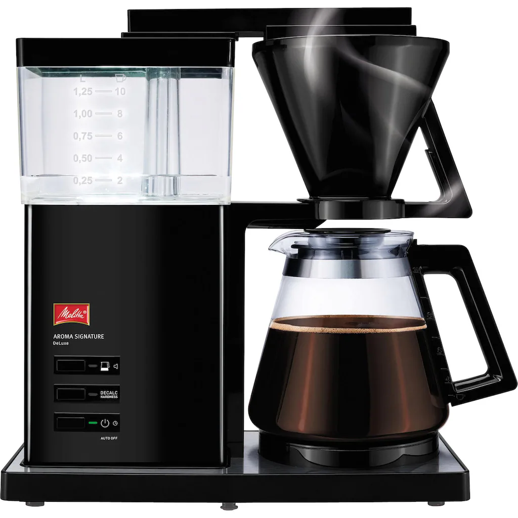 Melitta Filterkaffeemaschine »Aroma Signature Deluxe "Black" 100703«, 1,2 L Kaffeekanne, Papierfilter, 1x4 1 Melitta Filterkaffeemaschine »Aroma Signature Deluxe "Black" 100703«, 1,2 L Kaffeekanne, Papierfilter, 1x4