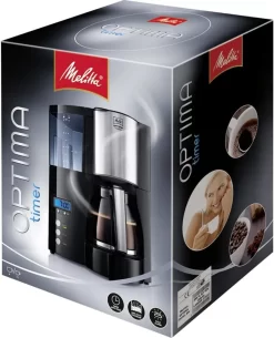 Melitta Optima Timer 100801 Bk, Filterkaffeemaschine Mit Glaskanne Und Timer-Funktion, Abnehmbarer Wassertank, Schwarz -Melitta b9853d28d6bd441370c11f2570391543