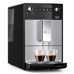 Melitta Kaffeevollautomat »Purista® F230-101, Silber/schwarz«, Lieblingskaffee-Funktion, Kompakt & Extra Leise