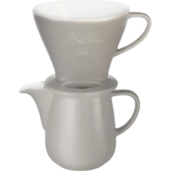 Melitta Kaffeefilter Aus Porzellan 1x4® & Porzellankanne 0,6L Grau